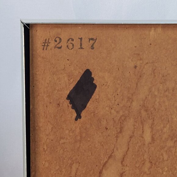 VTG 1951 Holly Hobbie Foiled Picture Tinsel Wall Art With Gold Frame Americana - Picture 15 of 16